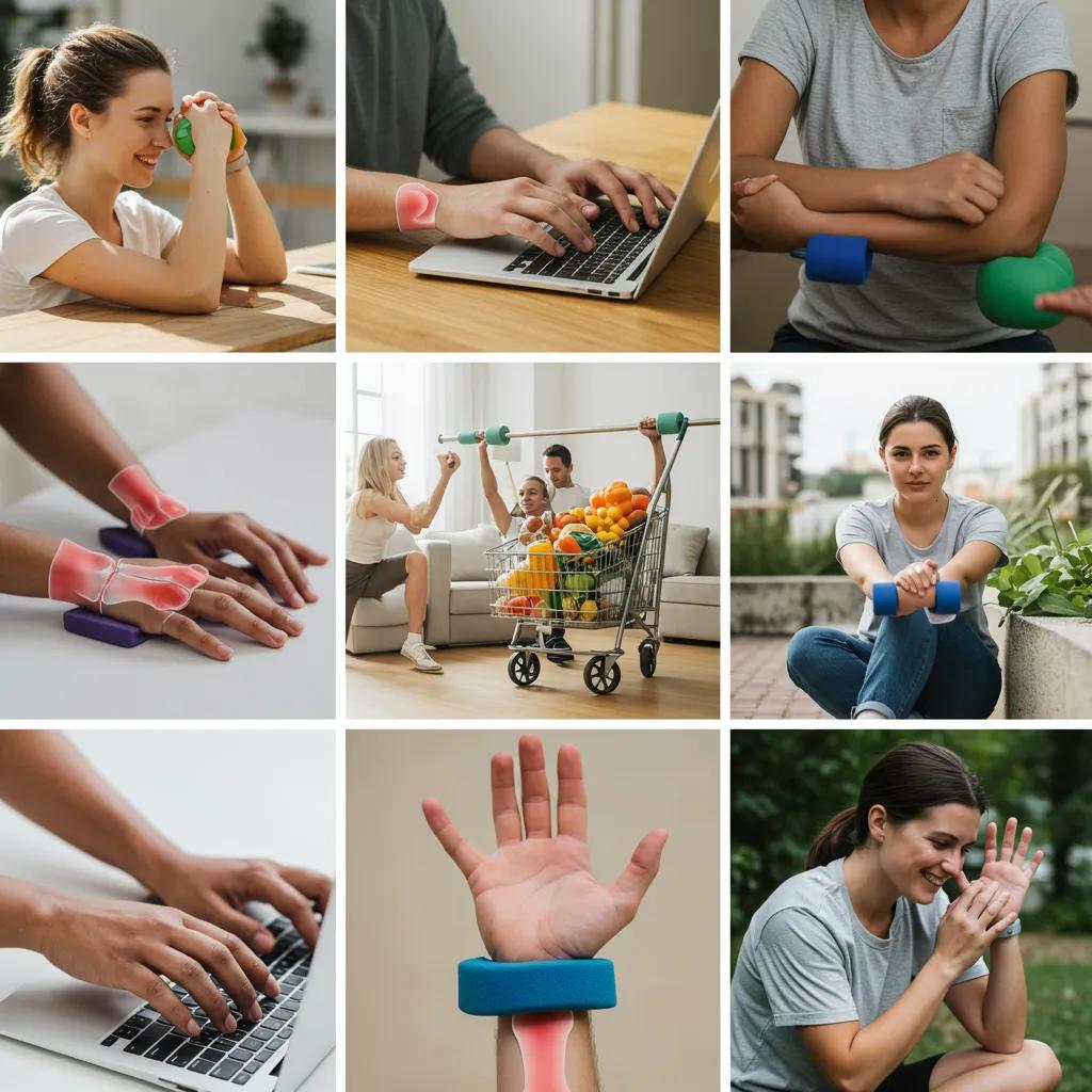 Diverse individuals engaging in activities promoting hand and wrist health